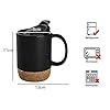 Ceramic Coffee Cup Mug with lid and Cork Bottom
