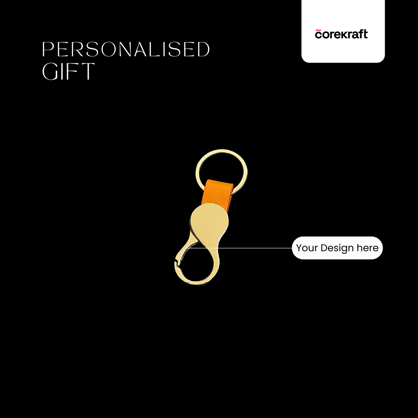 Hanging Metal Keychain With PU Strap