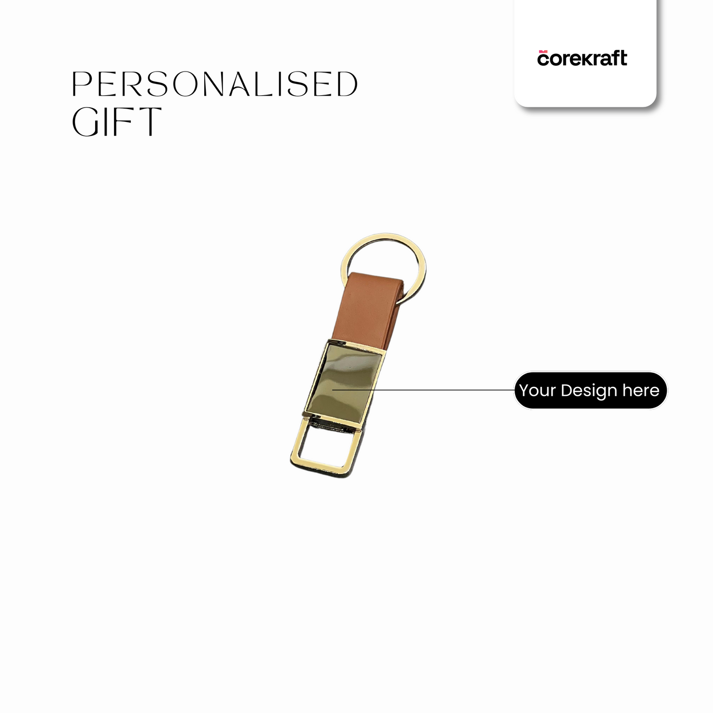Rectangle Style Hanging Carabiner Keychain (With PU Strap)