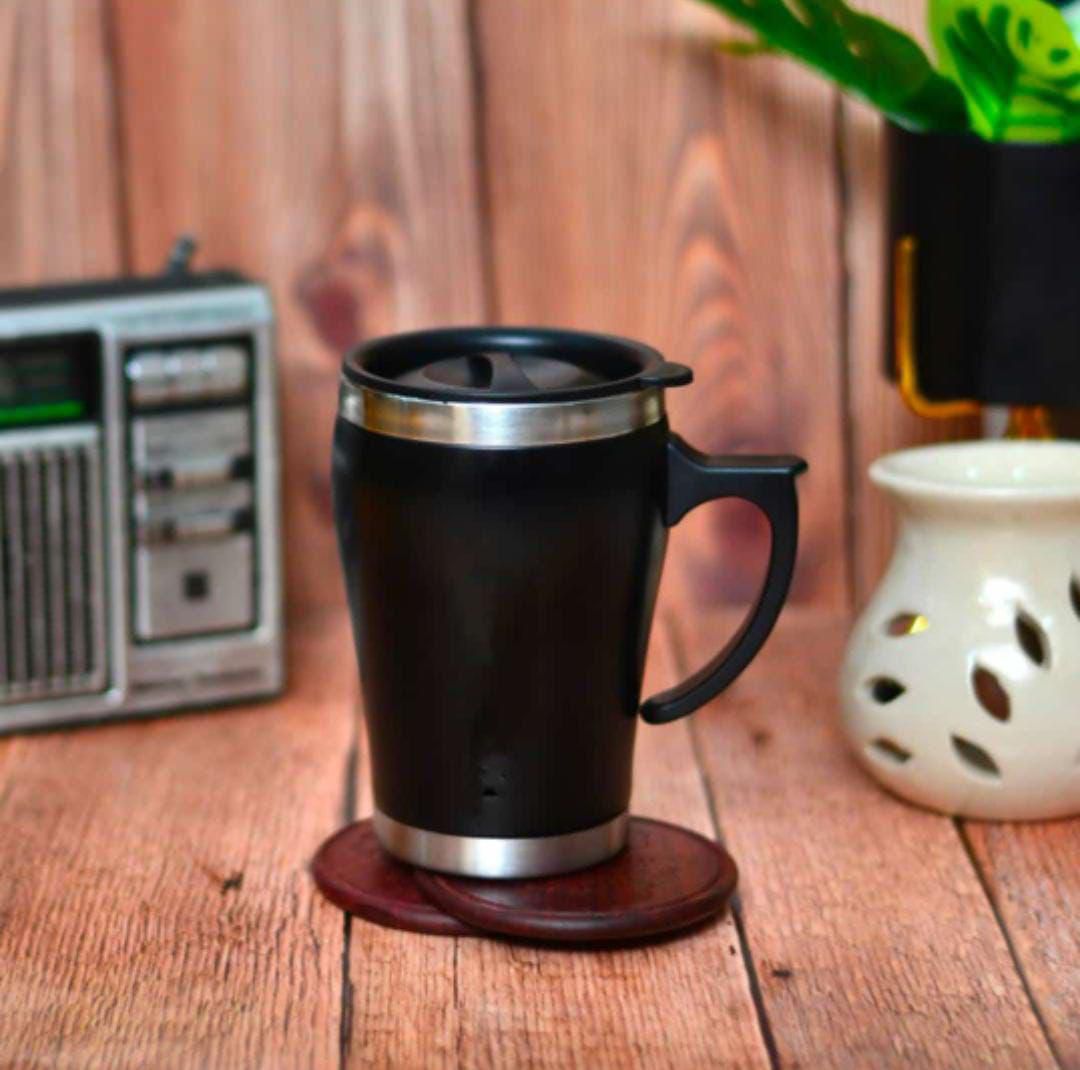 Sleek Black Stainless Steel Travel Mug (MG008)