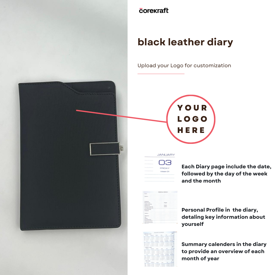 black leather Notepads #D36