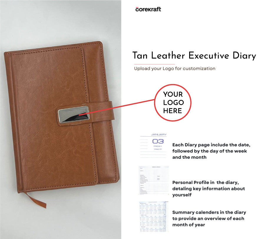 Tan Leather Executive Diary #D28