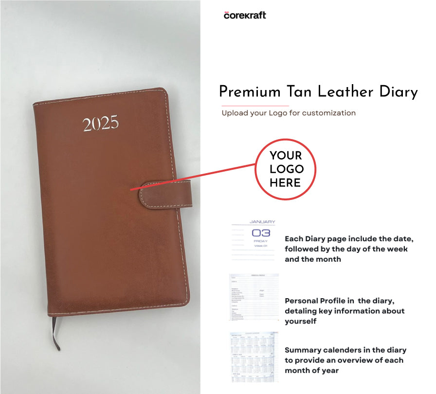 Premium Tan Leather Diary #D30