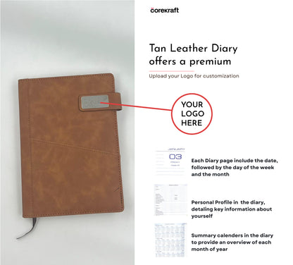 Tan Leather Diary #D31