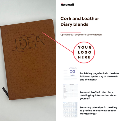 Brown idea concept leather Finish diary#D22