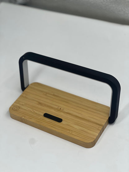 Bamboo Night Light & Phone Stand with a 10W Fast Wireless Charger