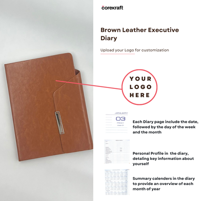 Brown Leather Executive Diary #D41