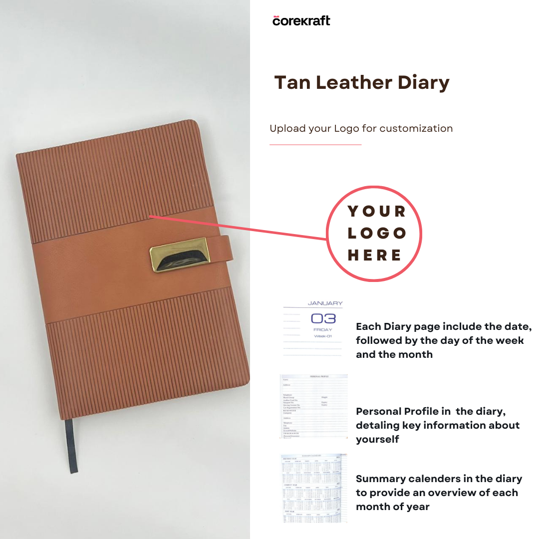 Tan Leather Diary #D33