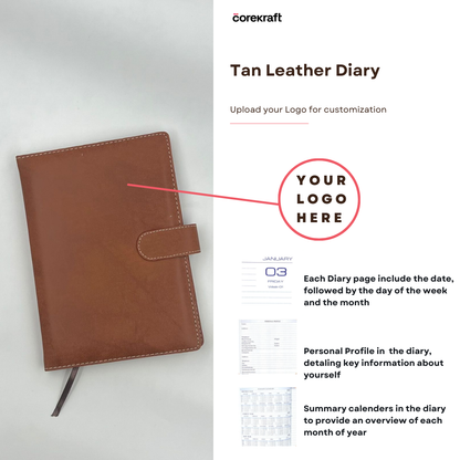 Tan Leather Diary #D35