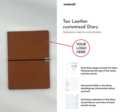 Tan Leather customized Diary #D26